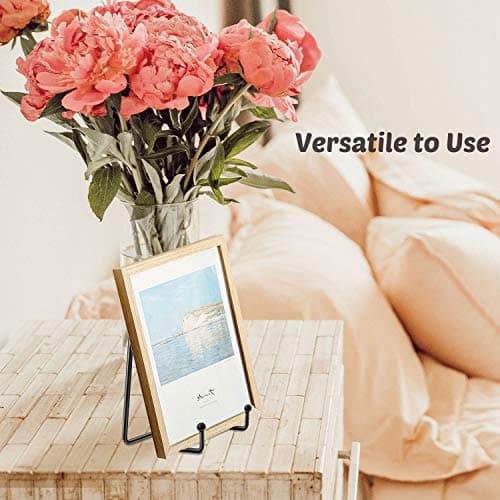 Mocoosy 2pcs Supports de Plaque pour Affichage- 4 Pouces Support de Plaque Noir Le Fer Chevalet Support de Plaque Présentoir d'image Supports de Cadre en métal pour Photo, Vaisselle et Art de Table