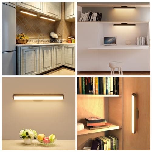 Klighten Reglette LED Cuisine Sans Fil, 4000mAh Dimmable Lampe de Bureau Rechargeable USB, Lumiere Magnetique, Contrôle Tactile, Lampe Placard Pile Adhesif, 2W 200LM, 1 pcs
