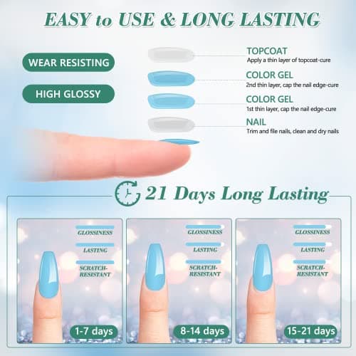 FINGEROOM Vernis Semi Permanent - 27 pcs Lot Vernis à Ongles Nail Gel UV LED Manucure Nail Polish Soak Off 24 Couleurs Populaire Avec Base et Matt Top Coat, 7.5ml