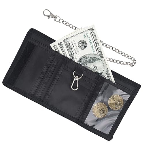 Portefeuille Ado,Portefeuille Scratch Militaire,Porte Monnaie Enfant Portefeuille avec Chaine Motif Camouflage Pliable Portefeuille Enfant Garcon,Homme Portefeuille de Sport pour Billet,Carte,Identité