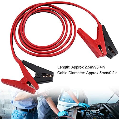 EBTOOLS Câble de démarrage d'urgence 2.5M Câble de cavalier de démarrage automatique de voiture 12-24V Clip de fil de batterie de d'alimentation de secours universel