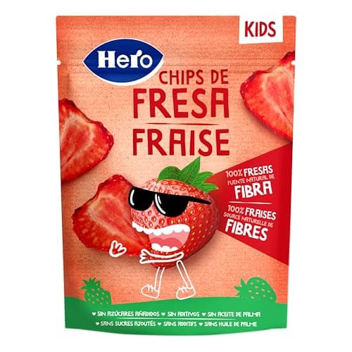 Hero Solo - Snack BIO Chips de 100% Fraise, Sans Sucre Ajouté, Sans Gluten et Allergenes, Sans Huile de Palme, Origine Naturalle, Produit Écologique - Pack de 12x12gr