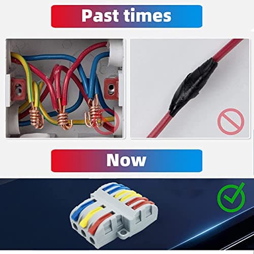 Bornes de Connexion, CESFONJER 6 Pcs Connecteur Electrique Rapide, Connecteurs de Fils Compacts SPL-63 (3 in 6 out)