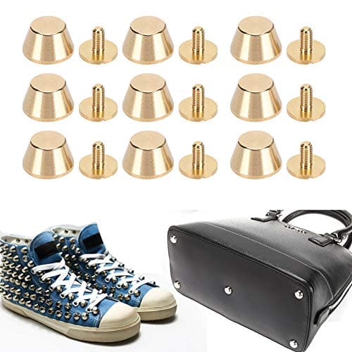 10 pièces Sac à Main Sac à Main Pieds tête de Clou Goujon Plat en métal Bouchon à vis Rivets Sac à Main Goujons en métal cône Rivet en Cuir Artisanat Bricolage