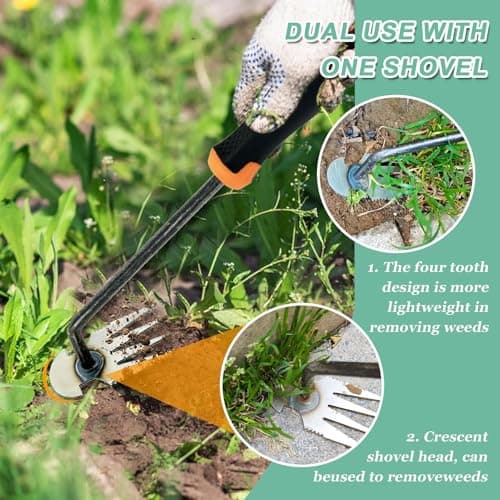 Arrache mauvaise herbes jardinage, outil de désherbage manuel, désherbage en acier inoxydable, désherbeur manuel, inoxydable extracteur de mauvaises herbes extérieur décoration pour jardin
