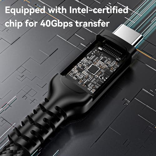 ConnBull Cable Thunderbolt 4 Cable 40Gbps, [2-Pack 1m] Câble High Speed USB C Supporte 240W/ 8K@60Hz pour Thunderbolt 3/USB4, iPhone 15 Pro, Macbook, iPad Pro, iMac
