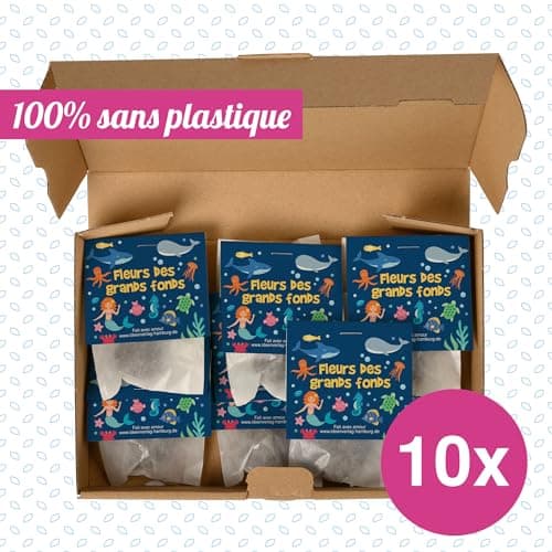 10x "Sirènes" bombes à graines anniversaire d’enfant / "Fleurs des grands fonds" - Sirènes fleurs cadeau Boules avec graines comme cadeau d’anniversaire mer profonde bombes de graines pour enfant