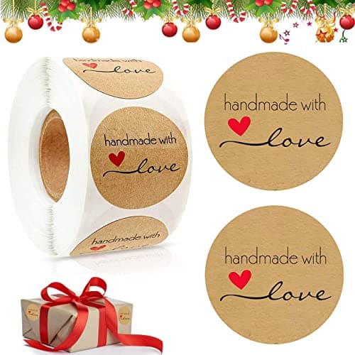 Lot de 500 autocollants cadeaux, étiquettes autocollantes, 1,49 pouces, autocollants de Noël, étiquettes de confiture, étiquettes pour bricolage, pâtisserie, enveloppe, sacs cadeaux, décoration