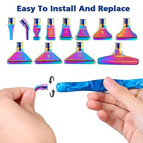 Souarts Kit de stylos de peinture diamant 5D à faire soi-même, kit d'accessoires de peinture diamant avec plusieurs têtes de stylo de rechange