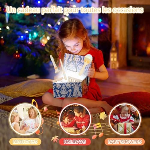 Joellfuner Instrument de Musique Bebe, Jouets Musicaux en Bois avec Xylophone, Triangle et Autre Instrument, 10 PCS Instruments Montessori, Bébé Batteries et Percussions Plus de 3+ Ans