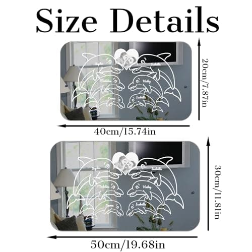 DUOYUN Miroir Personnalisé avec Nom, Miroir Lumineux LED avec Nom Et Photo, DéCoration Murale De Chambre à Coucher, IdéEs Cadeaux pour La FêTe des MèRes/PèRes La Saint-Valentin Un Anniversaire NoëL