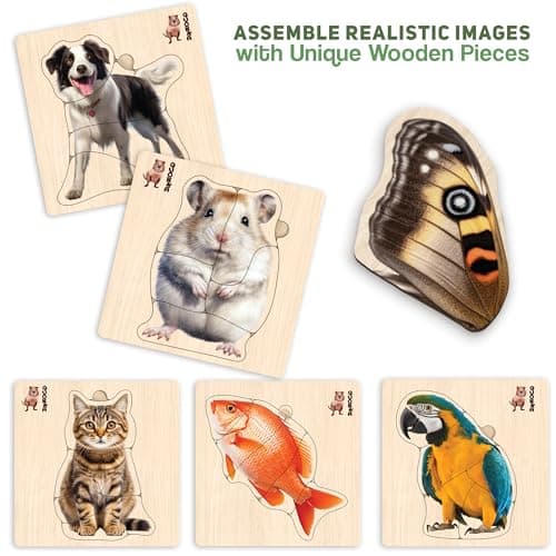 QUOKKA Puzzle Jouet Enfant 1 2 3 Ans - Puzzle en Bois Montessori de 1 an à 4 Ans - Jeux Educatif Enfant 2 Ans Puzzle Animaux pour Filles et Garçons