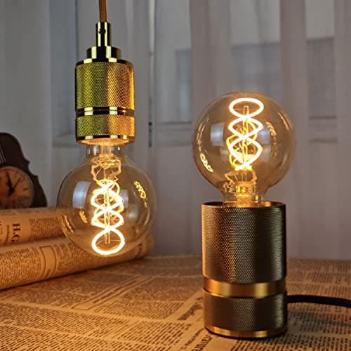 Ampoule E27 Vintage 4W Dimmable Blanc chaud 2700K G80 - Ambré, Lot de 4