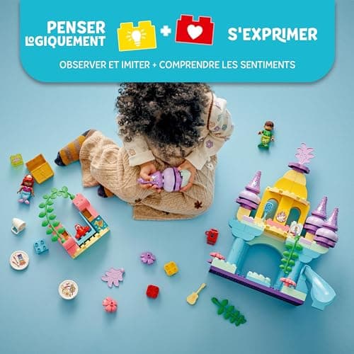 LEGO Duplo, Disney Le Palais sous-Marin Magique d’Ariel - Poupée La Petite Sirène - Jouet d'Activité et de Développement - Mes Premières Briques pour Enfants dès 2 Ans Passionnés de Jeu de Rôle 10435