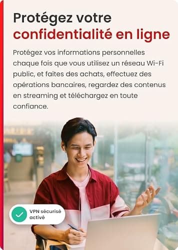 McAfee Total Protection 3 appareils 2025 |12 mois |VPN sécurisé, logiciel de sécurité avec antivirus, gestionnaire de mots de passe et surveillance de l'identité | Téléchargement