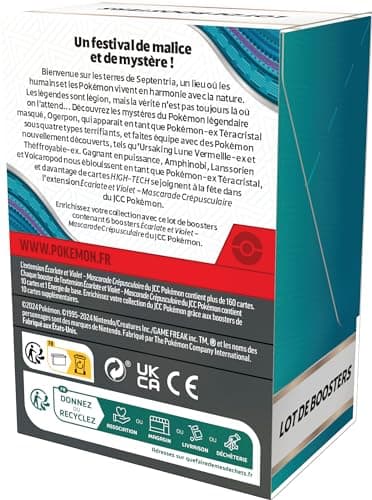 JCC Pokémon : Lot de boosters Écarlate et Violet – Mascarade Crépusculaire (6 boosters)