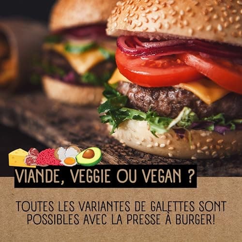 Moule Steak Haché | 4 Formats de Steaks | Presse Steak Haché | Presse Hamburger | Burger Press | Presse Burger | 100 pc Séparateur