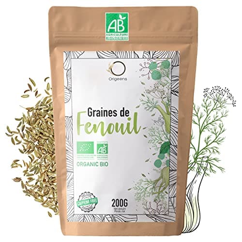 ORIGEENS INFUSION GRAINES DE FENOUIL BIO 200g | Tisane allaitement bébé, lactation et digestion difficile | Graine de Fenouil Bio pour thé en vrac