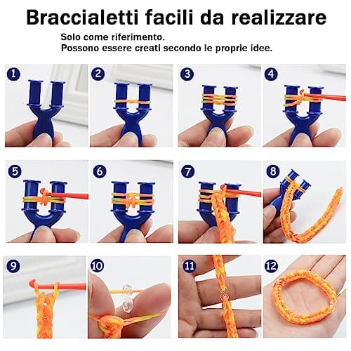 2500+ Elastique Bracelet Kit, 40 Grilles Bricolage Élastique Loom Bands Kit, 32 Couleurs Enfant Caoutchouc Bracelet Collier Jouets avec Boîte de Rangement et Charmes, Cadeaux Creation Anniversaire