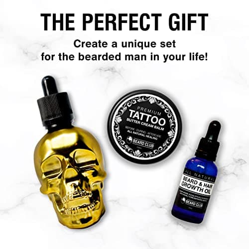Huile de Barbe Golden Skull - Encens d'Oliban & Myrrhe 60ml - Naturelle & Bio - Adoucit, Revitalise, Met Fin aux Démangeaisons et aux Pellicules de Barbe, Favorise la Croissance et la Densité