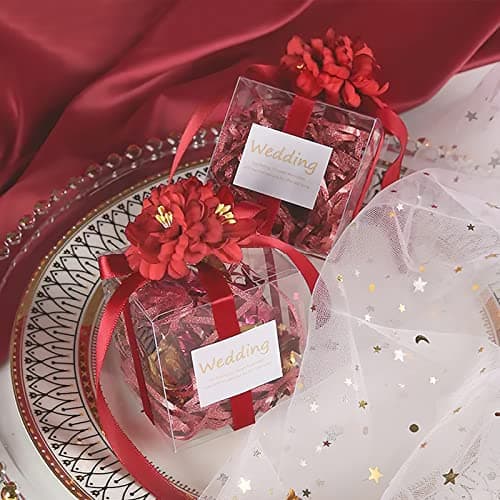 HENGBIRD 50 PCS 5 x 5 x 5 cm Boîte Cadeau Transparente Clear Boîtes de faveur de Mariage Petit Cube Emballage Cadeau Boite Boîtes à Gâteaux Pour le Mariage Boîte de Cotillons, fêtes, anniversaires