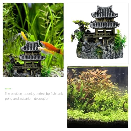 Décoration d'aquarium - Décoration d'aquarium - Château - Décoration d'aquarium - Château - Décoration classique - Résine - Accessoire d'aquarium pour poissons, crevettes, tortue