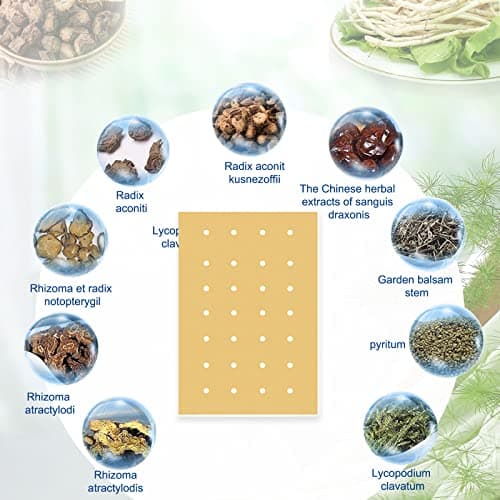 MQUPIN Patchs de soulagement de la douleur,Patchs de soulagement de la douleur à effet durable, Kit de patchs de soulagement de la douleur pour les genoux, le dos, le cou, les épaules (32 patchs)