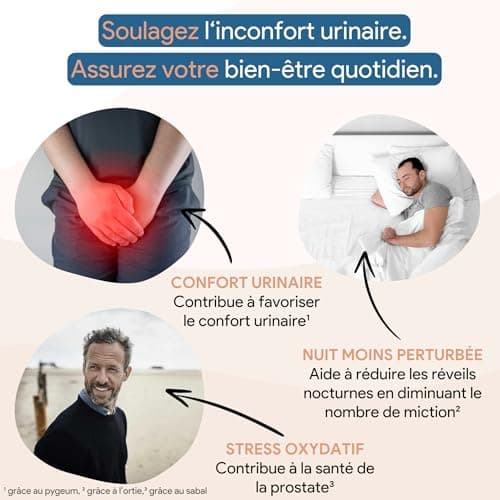 Prostatex • Confort urinaire & HBP | Prostate | Formule naturelle et vegan avec Saw palmetto, Ortie, Pépin de courge, Palmier nain, Pygeum africanum, Prunier d'afrique • Made in France - 60 gélules