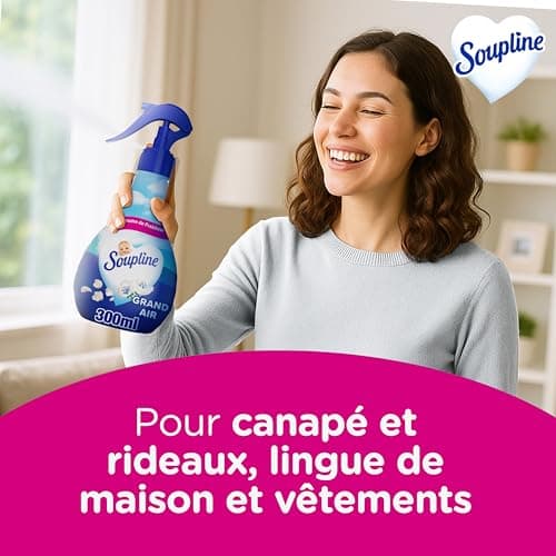 SOUPLINE - Spray Brume de Linge Parfum Grand Air - Brume Parfumée pour Linge de Maison et Vêtements - Complément Idéal à Votre Lessive et à Votre Adoucissant Linge - Lot de 2 x 300 ml