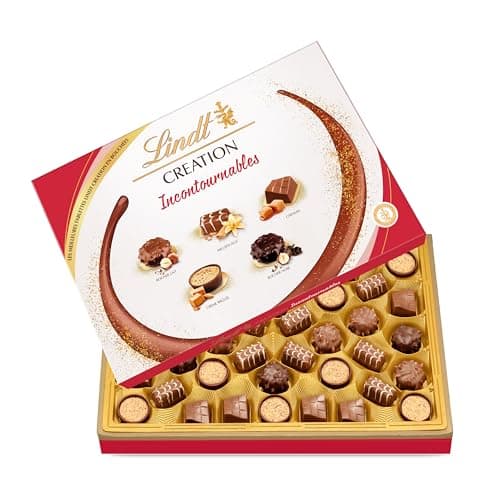 Lindt - Boîte CRÉATION Incontournables - Assortiment de Chocolats Noirs et au Lait - Inspiration pâtissière - Idéal pour Noël, 404g