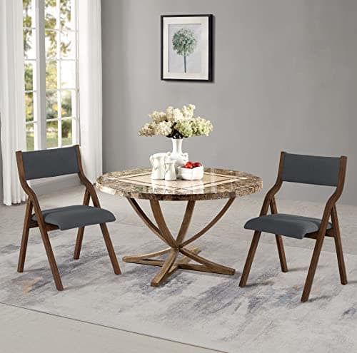 Ball & Cast Chaises Pliantes Tapissées Lot de 2, Chaise de Salle à Manger Pliable Confortable, Chaise de Réunion en Bois pour Cuisine Bureau, Facile à Transporter et à Ranger, Gris Foncé
