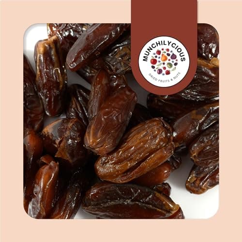 Munchilycious Dattes Dénoyautées BIO 500g, Dattes Bio Séchées Dénoyautées, Collation aux Fruits