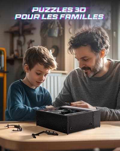 ROWOOD Circuit à Billes Monde Parallèle Kits de modélisme électrique pour adultes et enfants à construire, Puzzle 3D avec LED, Cyberpunk Miniature Ville avec Multi-Combinaison, Cadeau créatif pour lui