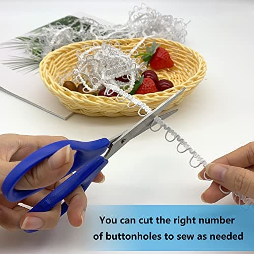 DHER Boutonnière Élastique Élastique avec Boutonnière 9 m Boutonnière Cordon Élastique Boucle Élastique pour Collier Femme, Ornement de Boutonnière en Dentelle Extensible Extensible de Mariage (#2)