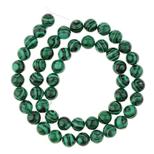 Harilla Perles Rondes Brin Malachite Pierres Perles Rondes Charmes pour la Fabrication de Bijoux DIY, 8mm