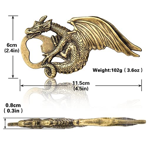 LKKCHER Décapsuleur de Bière de Dragon, Cadeau Dragon Homme, Cadeau homme, Idée Cadeau Homme, Cadeau de Fête des Pères,Cadeau de Noël Cadeau Anniversaire Homme pour Lui Papa Petit Ami Mari Grand-Père