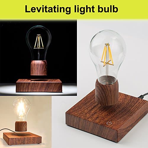 VGAzer Lampe de bureau magnétique à lévitation sans fil Ampoule LED Cadeaux uniques, décoration de chambre, lumière de nuit, décoration de bureau à la maison, jouets de technologie