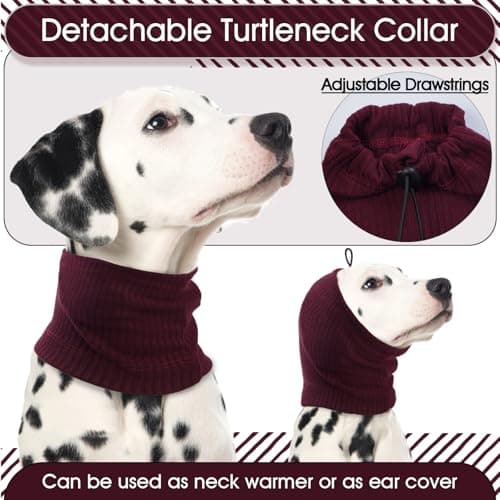 Shirt Chien Petite Taille, Pull Chien Petite Taille Manteau Chien Chaud Pull Crochet Chien Pull Noel Chien Vêtements Tricoté Dog Sweater Pull Chien XS Con Cache-Oreilles Chien(Vin Rouge, XS)