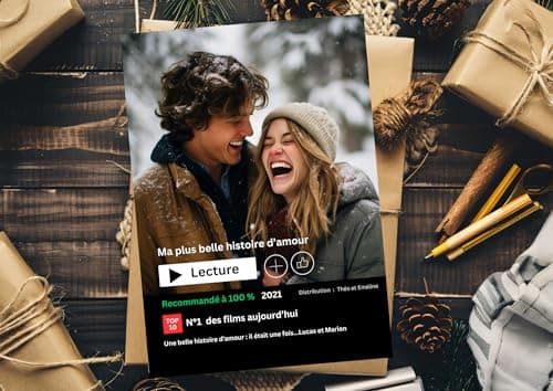 Affiche netflix format A4 ou A3 sans cadre personnalisable personnalisée couple amoureux famille papa maman soeur frere mamie papi carte cadeau original unique anniversaire mariage noel sain valentin