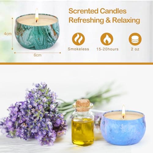 Lot de 9 bougies parfumées, cadeau femme bougie - 100% cire de soja - Portable - Cadeau pour soulager le stress - Pour anniversaire, fête des mères, Noël - Pour la famille, les femmes