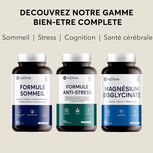FORMULE SOMMEIL | Complément Alimentaire Sommeil Sans Mélatonine - Magnésium bisglycinate, L-théanine, Apigénine, Valériane, Mélisse, Bio - Endormissement Naturel et Rapide - 100% Français