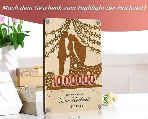 WenmthG Cadeau d'argent de mariage - Premier million - Cadeaux de mariage pour couple de mariés - Cadeaux en argent avec emballage - Décoration de mariage - Cadeaux pour femmes et hommes - Livre d'or