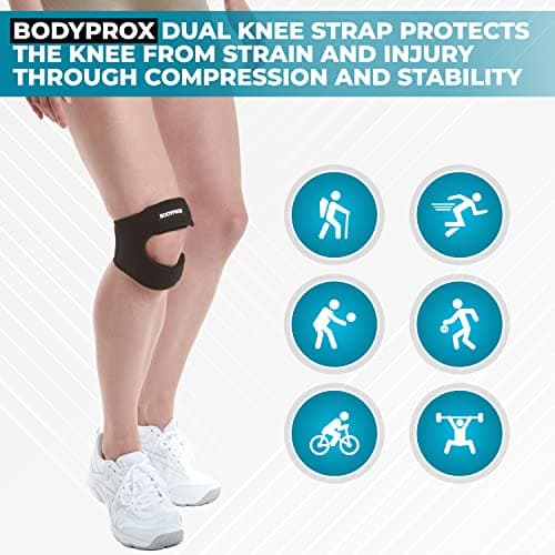 Sangle de maintien pour tendons rotuliens (petit/moyen), soulagement de la douleur au genou réglable en néoprène pour la course, l'arthrite, le pull, la récupération des blessures au tennis, S/M