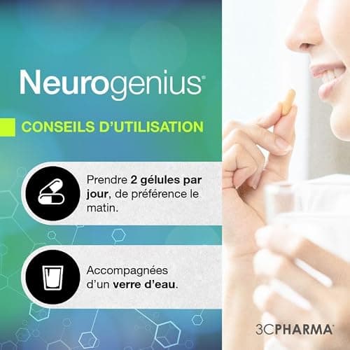 NEUROGENIUS STRESS OUT | Gestion du Stress et Résistance | Complément Nootropique pour la Sérénité Mentale | Formule avec Basilic Sacré, Rhodiola & Grande Camomille | 30 Capsules - 3C PHARMA