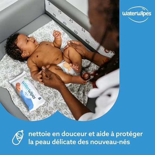 WaterWipes Lingettes Bébés Originales Exemptes De Plastique, 540 Unités (9 Paquets), Lingettes à Base d'Eau à 99,9 %, Non Parfumées pour les Peaux Sensibles