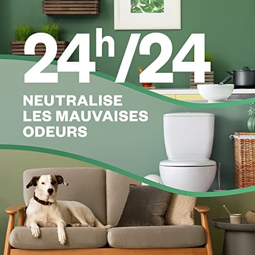 Air Wick Désodorisant Maison Spray Automatique Sans Gaz Active Fresh - 1 Diffuseur + 2 Recharges Parfum Douceur de Coton