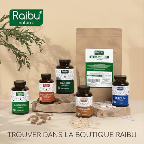 Silicium Organique Raibu - 667mg - 90 gélules pour 3 mois - 100% naturel, extrait de bambou - Sans additifs, testé en laboratoire, vegan - Raibu