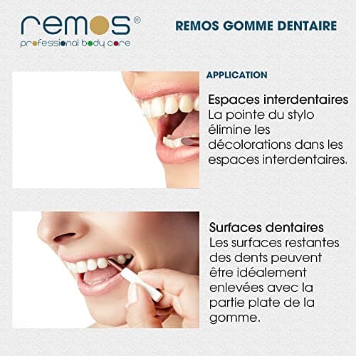 REMOS Gomme dentaire - polisseur en cas décoloration due tabac, thé, café & vin