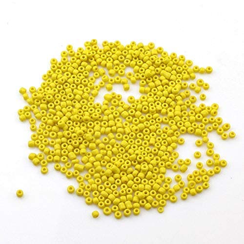 Perlin Lot de 15 000 perles de rocaille en verre opaque jaune de 3 mm - 8/0