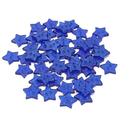 Special Touches Lot de 50 boutons en résine à paillettes Bleu roi 13 mm